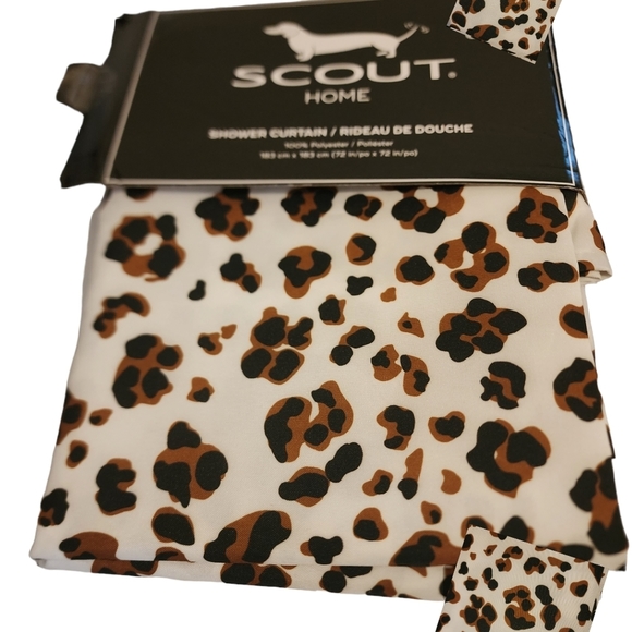 Cheetah Print Fabric Shower Curtain Animal Print Scout Home - Picture 1 of 2